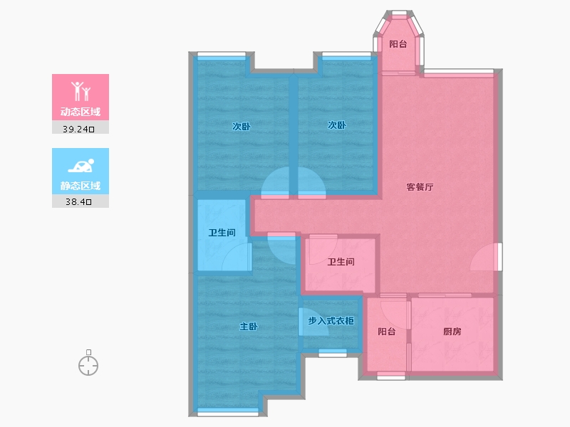 广东省-深圳市-鹏兴花园(五期)-67.91-户型库-动静分区