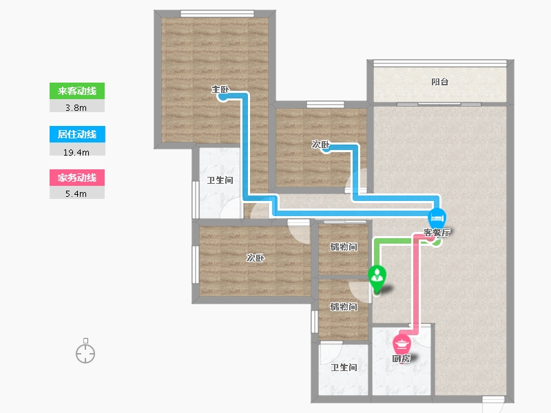 广东省-深圳市-鹏兴花园(六期)-110.96-户型库-动静线