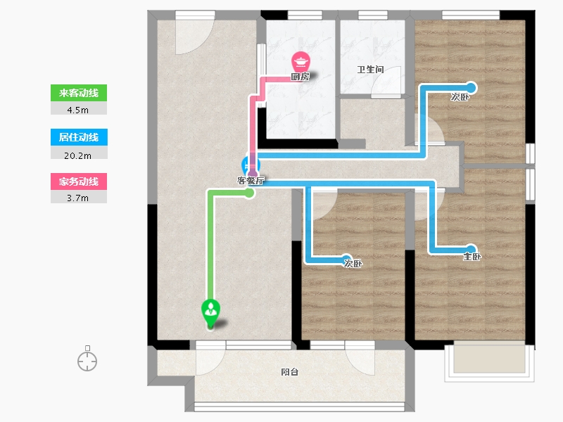 山东省-聊城市-玖璋台│澜庭观邸│松贵府-84.77-户型库-动静线