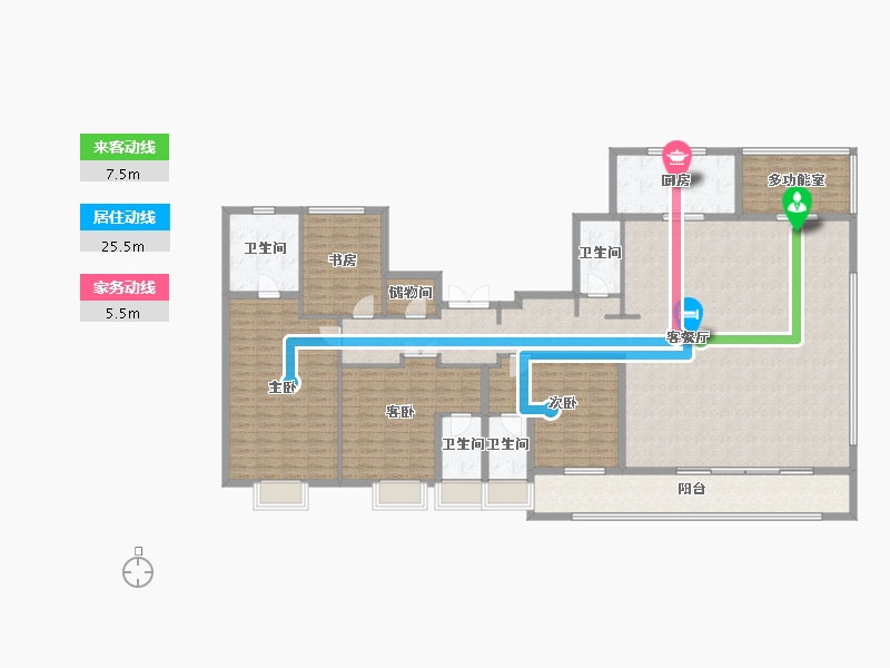 浙江省-嘉兴市-紫城峰荟里-221.43-户型库-动静线