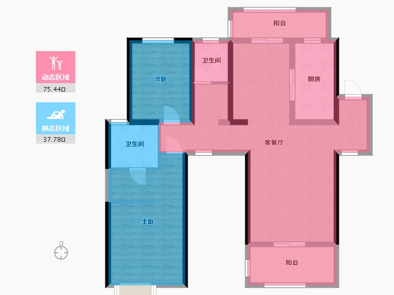 陕西省-西安市-天琴湾-99.92-户型库-动静分区