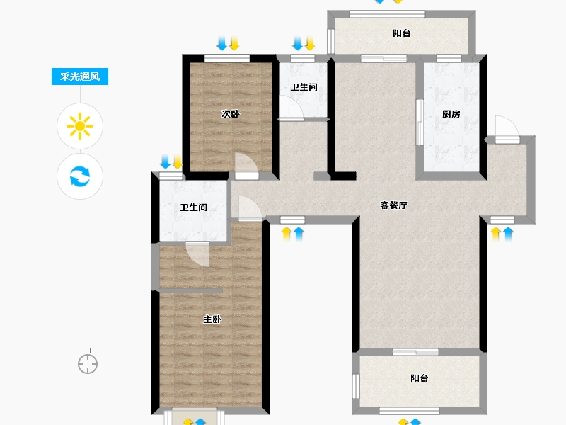 陕西省-西安市-天琴湾-99.92-户型库-采光通风