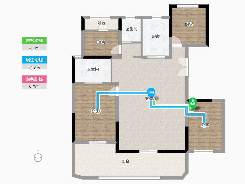 陕西省-西安市-华润置地·润玺臺-125.93-户型库-动静线