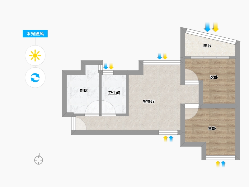 广东省-深圳市-金城华庭-36.25-户型库-采光通风