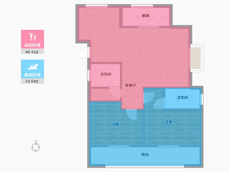 浙江省-台州市-绿城大环·凤启潮阳-78.12-户型库-动静分区