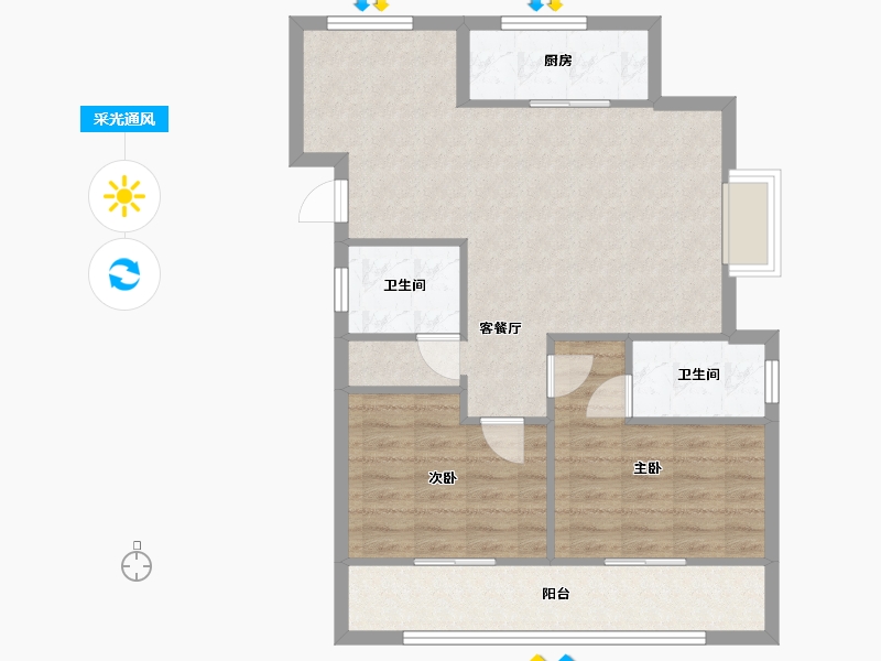 浙江省-台州市-绿城大环·凤启潮阳-78.12-户型库-采光通风