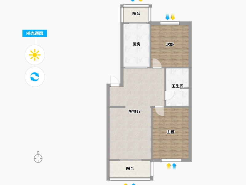 天津-天津市-廉江里-80.00-户型库-采光通风