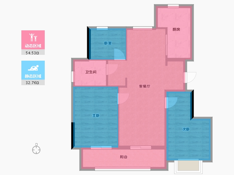 浙江省-宁波市-悦东上境府-78.39-户型库-动静分区