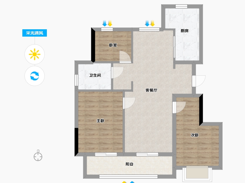 浙江省-宁波市-悦东上境府-78.39-户型库-采光通风