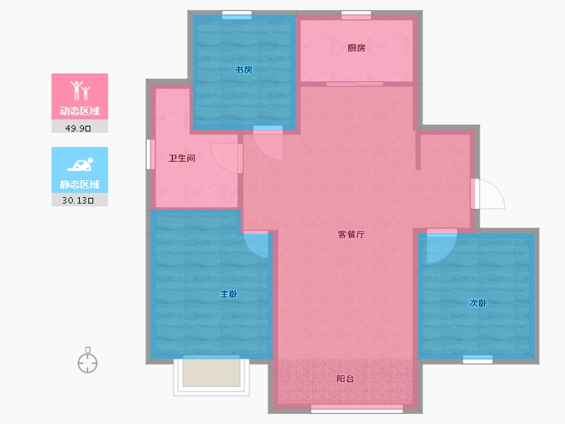 山东省-威海市-威新瑞璟-71.70-户型库-动静分区