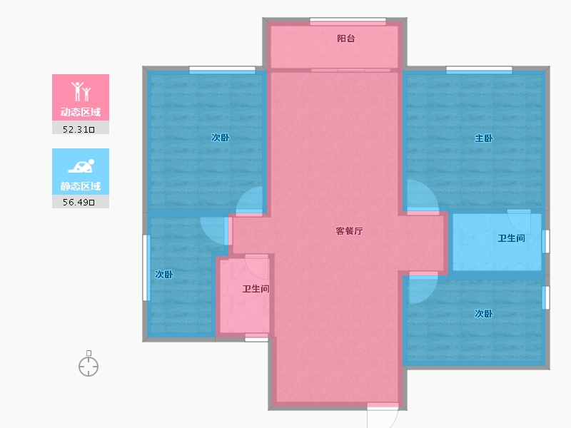 广东省-深圳市-畔山花园-97.70-户型库-动静分区