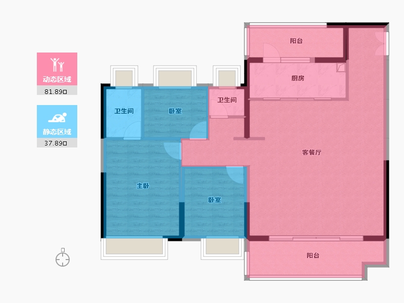 陕西省-安康市-博元城丨福园-108.48-户型库-动静分区