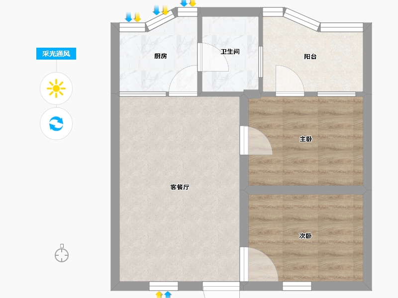 广东省-深圳市-松泉公寓-45.08-户型库-采光通风