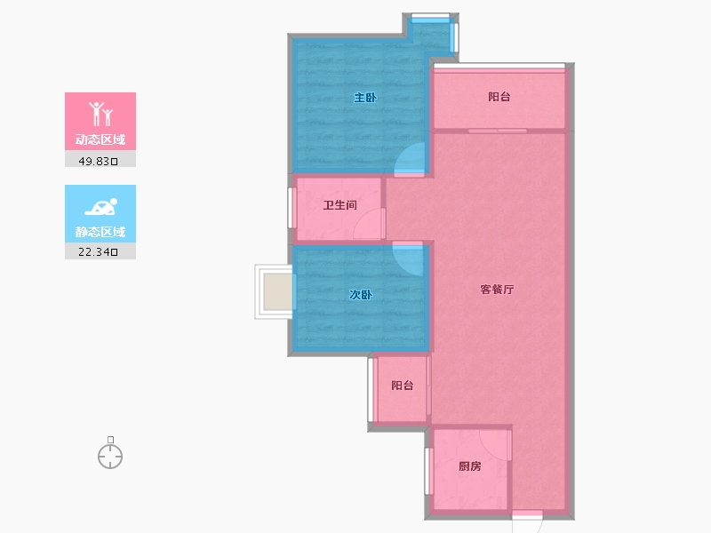 广东省-深圳市-鹏兴花园(六期)-64.00-户型库-动静分区