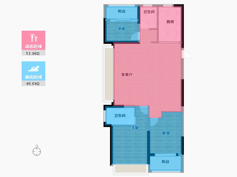 浙江省-温州市-新城旭辉未来海岸-90.92-户型库-动静分区