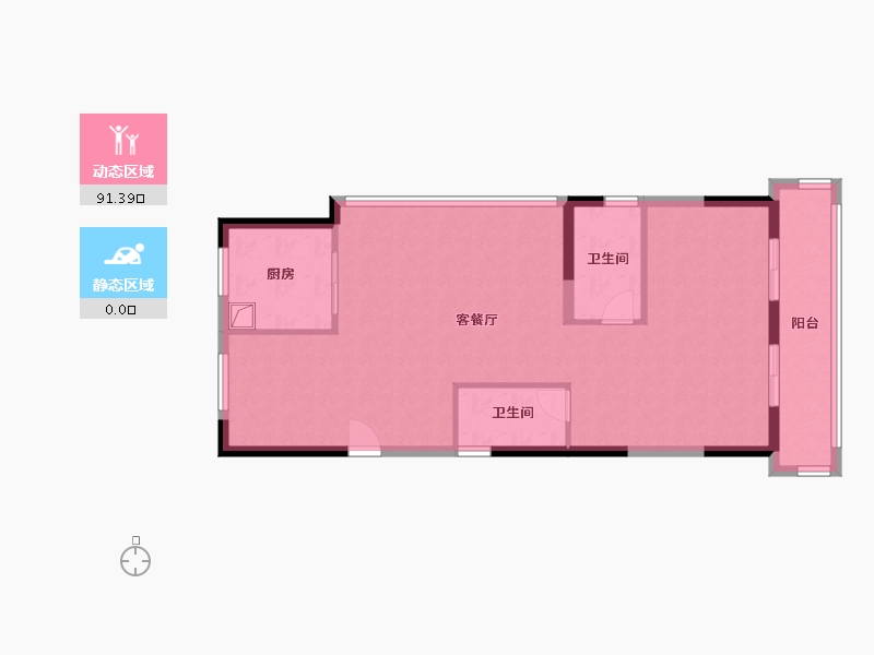 浙江省-金华市-潮鸣-84.83-户型库-动静分区