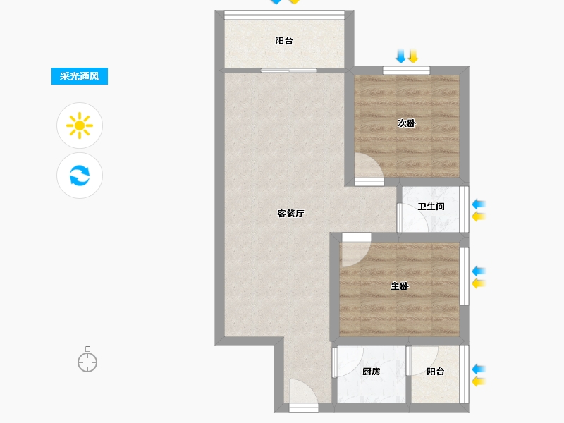 广东省-深圳市-天麓(六区)-54.79-户型库-采光通风