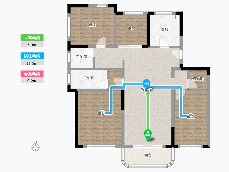 上海-上海市-虹盛里-114.40-户型库-动静线