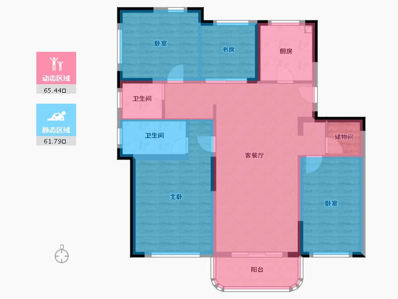 上海-上海市-虹盛里-114.40-户型库-动静分区