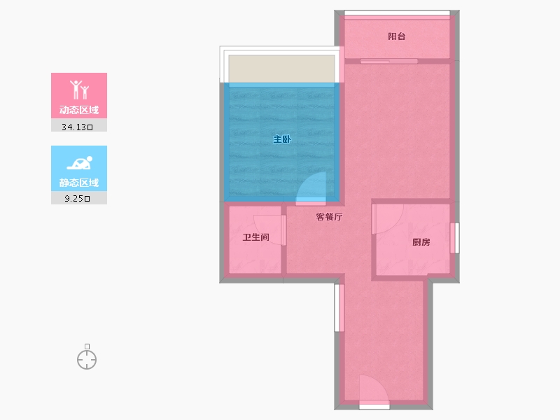 广东省-深圳市-倚山时代雅居-37.76-户型库-动静分区