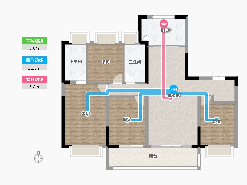 江苏省-南京市-秦淮金茂府-114.41-户型库-动静线