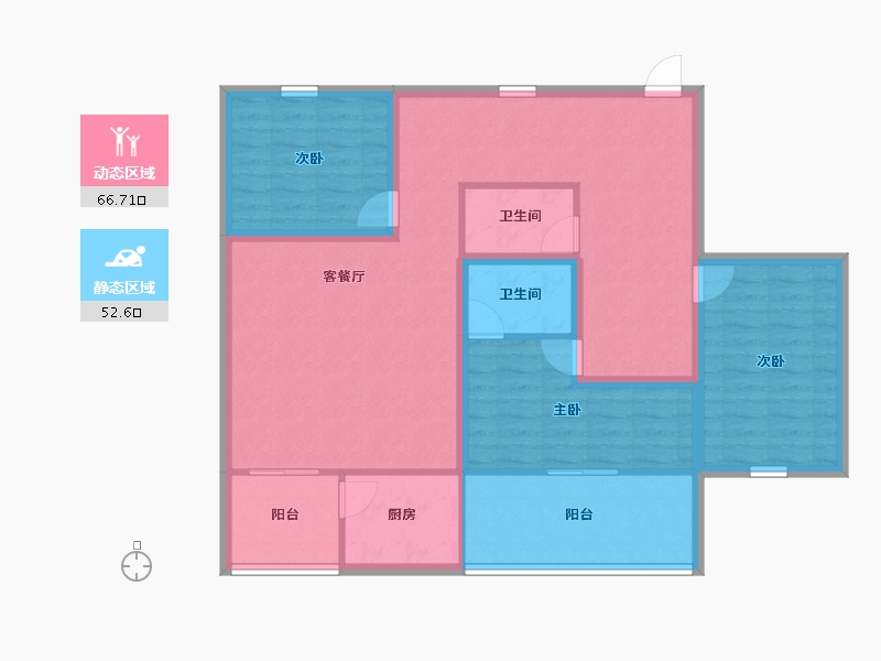 广东省-深圳市-松泉公寓-107.05-户型库-动静分区