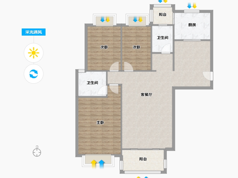 江西省-南昌市-名仕花城-112.62-户型库-采光通风