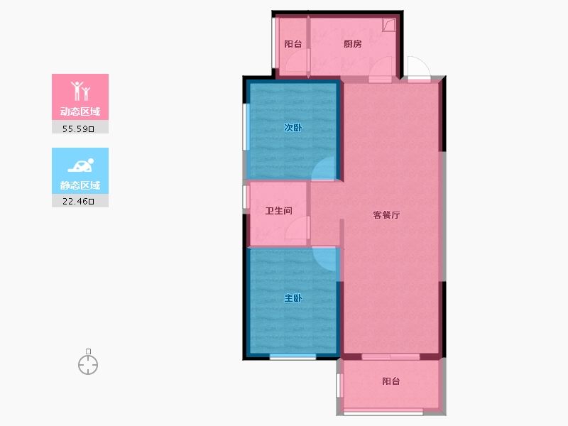 青海省-西宁市-中交·长盈华府-69.60-户型库-动静分区