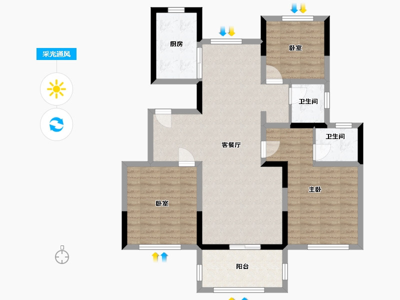 河南省-濮阳市-春天里学府-97.68-户型库-采光通风