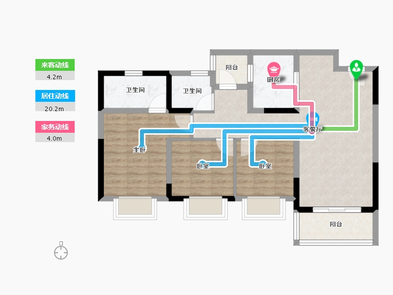 重庆-重庆市-中国铁建山语桃源-74.01-户型库-动静线