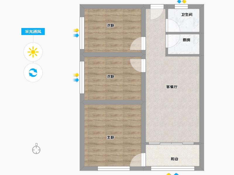 广东省-深圳市-松泉公寓-52.45-户型库-采光通风