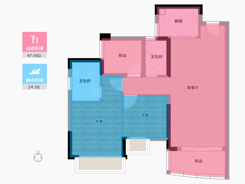 广东省-佛山市-新明珠江畔明珠-63.02-户型库-动静分区