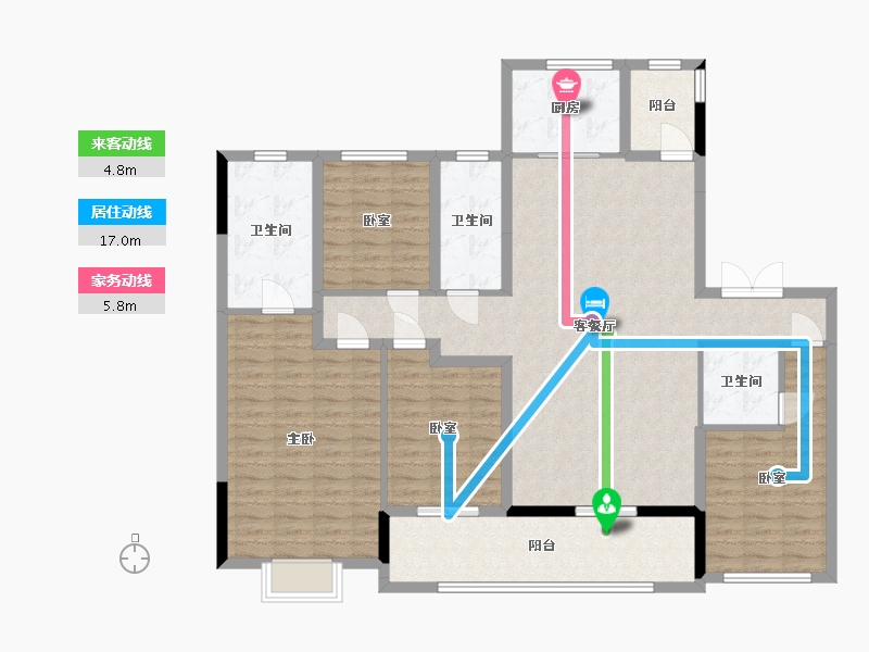 湖南省-长沙市-龙湖江与城-139.12-户型库-动静线