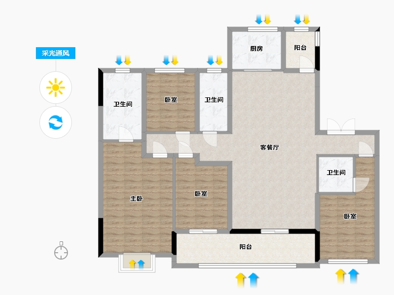 湖南省-长沙市-龙湖江与城-139.12-户型库-采光通风