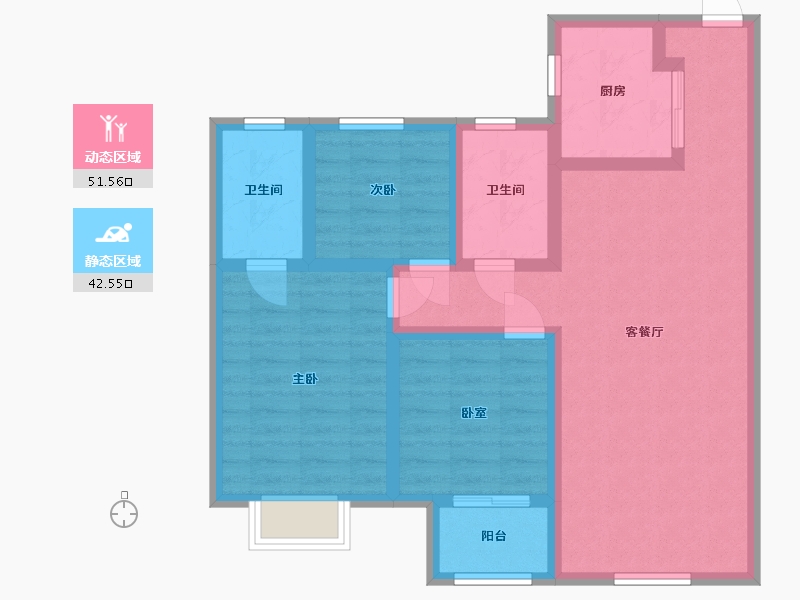 山东省-济南市-骏茂天悦-82.87-户型库-动静分区