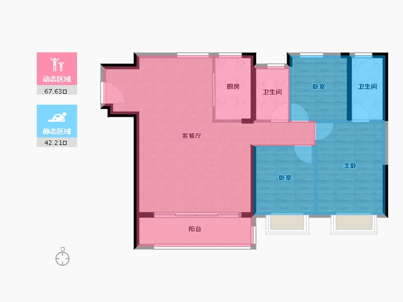 湖北省-荆州市-保利公园壹号-100.00-户型库-动静分区