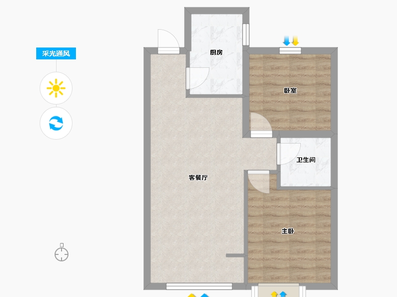 河北省-秦皇岛市-渤越天筑-55.40-户型库-采光通风