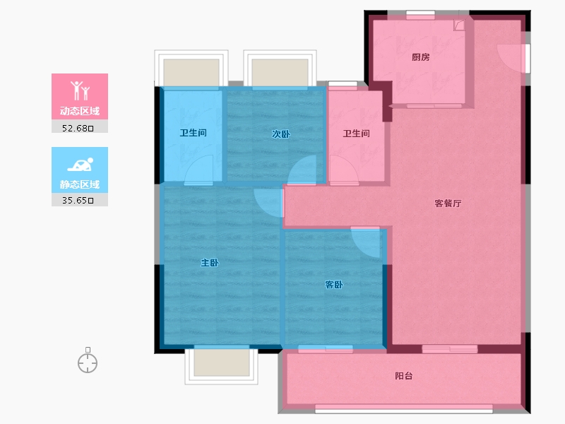 江苏省-南京市-大华锦绣前程-79.20-户型库-动静分区