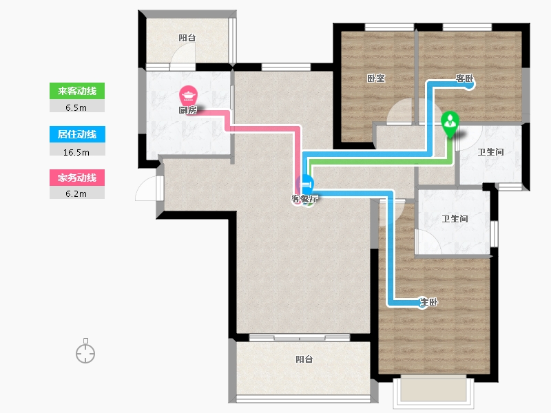 山西省-长治市-潞湖湾-104.00-户型库-动静线