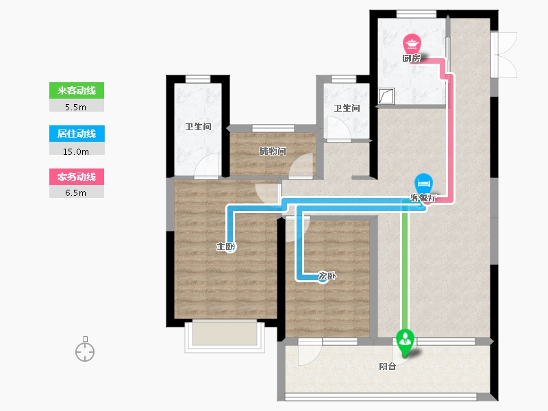 宁夏回族自治区-银川市-中国铁建润发兰庭云宸-91.41-户型库-动静线