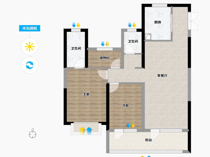 宁夏回族自治区-银川市-中国铁建润发兰庭云宸-91.41-户型库-采光通风