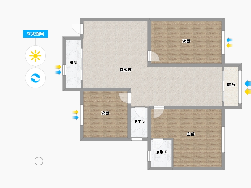 广东省-深圳市-幸福海-107.72-户型库-采光通风