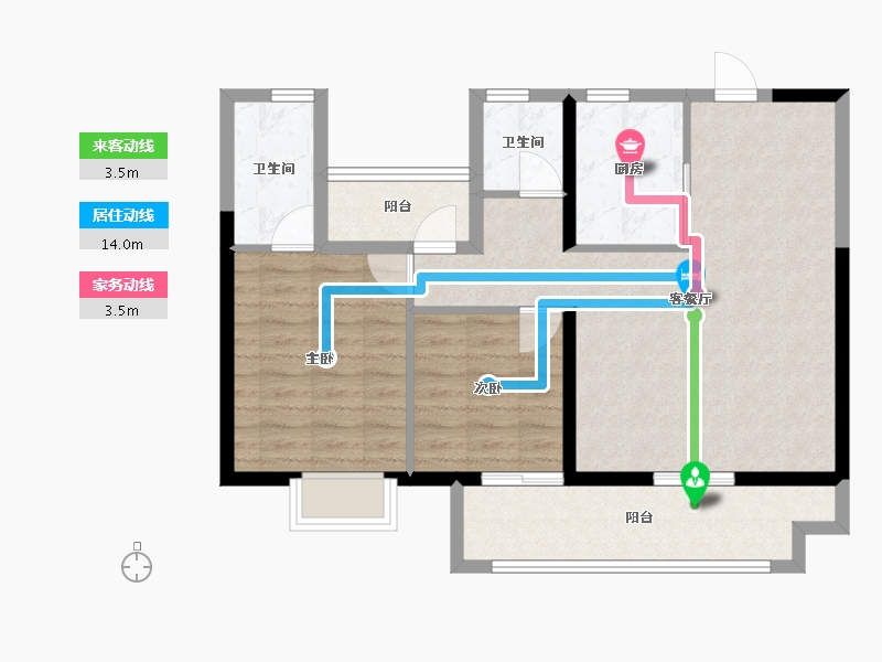 湖南省-长沙市-中国铁建・瀚澜湾-78.39-户型库-动静线