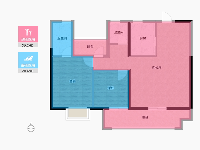 湖南省-长沙市-中国铁建・瀚澜湾-78.39-户型库-动静分区