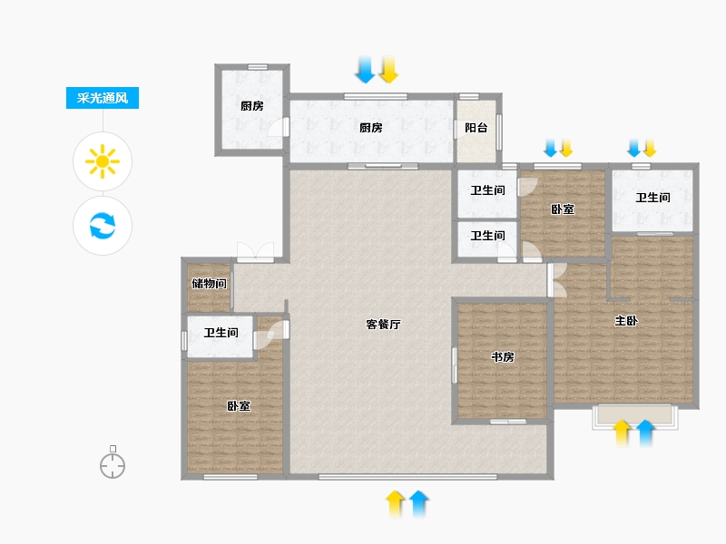 青海省-西宁市-中海·开元壹号丨紫宸-247.62-户型库-采光通风