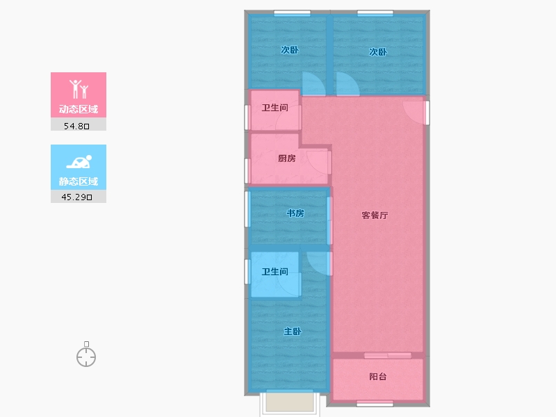 陕西省-西安市-领航悦峯-90.01-户型库-动静分区