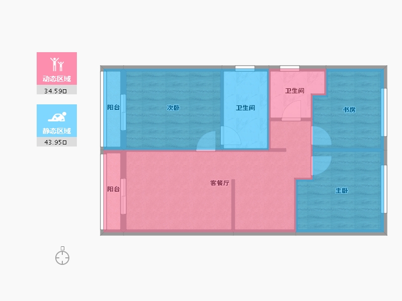 上海-上海市-高阳新里-70.40-户型库-动静分区