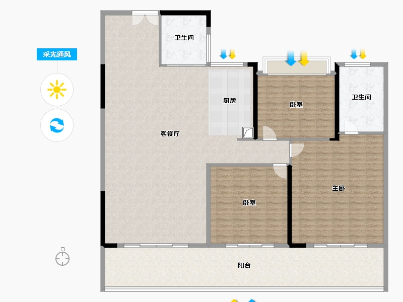 湖北省-孝感市-民邦·璞樾-212.64-户型库-采光通风