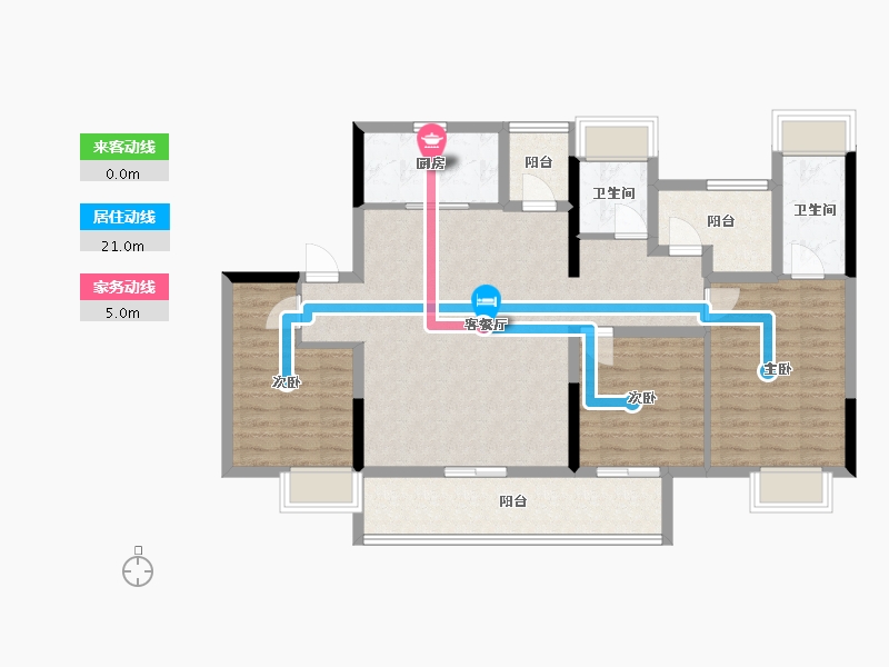 湖南省-长沙市-中国铁建・瀚澜湾-104.05-户型库-动静线