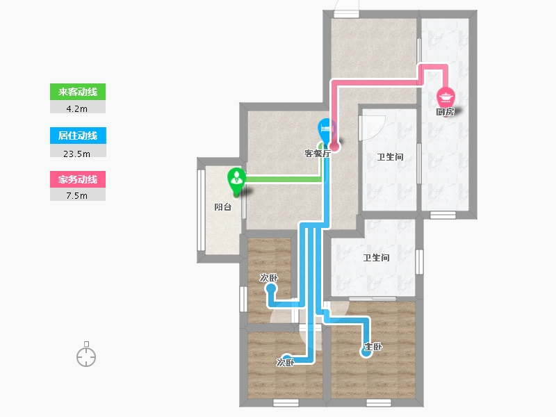 广东省-深圳市-新天富山海华庭-65.70-户型库-动静线